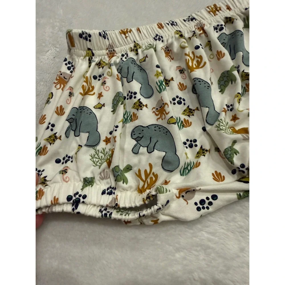 Emerson and Friends Manatee Bamboo Baby Bloomers 6-12M NWT Sea Life Print